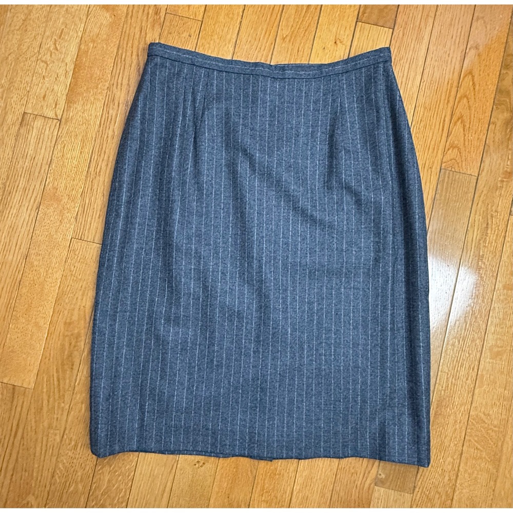 Brooks Brothers Womens Grey Wool Pinstripe Pencil Skirt Size 6 Career Office